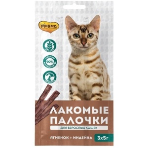 Мнямс д/ стерил кошек "Палочки из индейки и цыпленка 13,5 см." 10х5 гр. Мнямс д/ стерил кошек "Палочки из индейки и цыпленка 13,5 см." 10х5 гр.