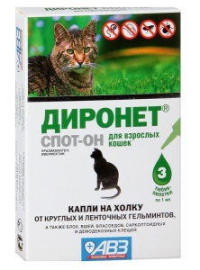 Диронет СПОТ ОН д/кошек Диронет СПОТ ОН д/кошек