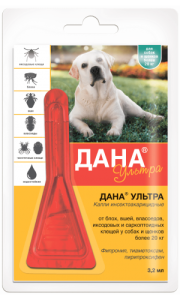 Капли от блох Дана Ультра д/с и щенков более 20 кг Капли от блох Дана Ультра д/с и щенков более 20 кг