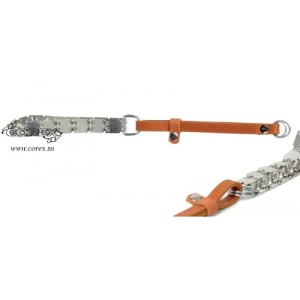 Ошейник мет. строгий Корэкс пластинчатый, 17 звеньев с кож удавкой Ошейник мет. строгий Корэкс пластинчатый, 17 звеньев с кож удавкой