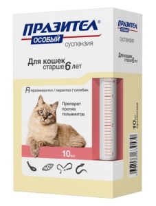 Празител Особый суспензия д/кошек старше 6 лет, 10 мл Празител Особый суспензия д/кошек старше 6 лет, 10 мл