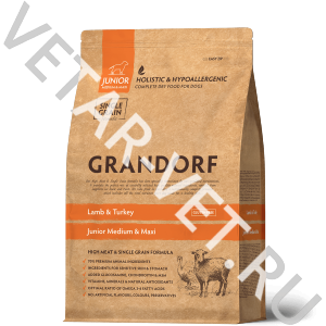 Грандорф сух.корм ягнёнок с индейкой для юниоров 3 кг. Грандорф сух.корм ягнёнок с индейкой для юниоров 3 кг.