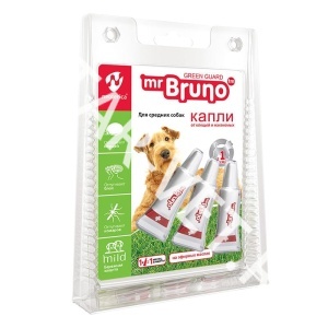 Капли репеллентные Мр Бруно д/средних собак10-30 кг,2,5мл Капли репеллентные Мр Бруно д/средних собак10-30 кг,2,5мл