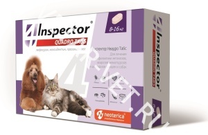 Инспектор Квадро Таблетки д/к и соб 8 - 16кг, 4 табл Инспектор Квадро Таблетки д/к и соб 8 - 16кг, 4 табл