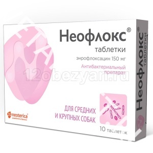 Неофлокс для сред.и круп./собак (1 таб./30 кг) 10 таб.(по рецепту) Неофлокс для сред.и круп./собак (1 таб./30 кг) 10 таб.(по рецепту)