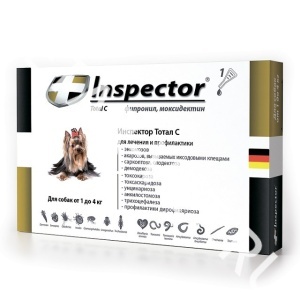 Капли от блох Инспектор д/соб. до 4 кг 1 пипетка Капли от блох Инспектор д/соб. до 4 кг 1 пипетка