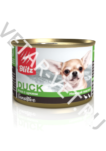 Блитц сенситив конс Утка с цукини д/собак мелких пород, 200г (681525) Блитц сенситив конс Утка с цукини д/собак мелких пород, 200г (681525)