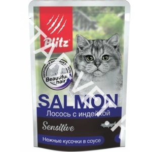 Блитц сенситив конс Лосось/Индейка д/кош, 85г (681303) Блитц сенситив конс Лосось/Индейка д/кош, 85г (681303)