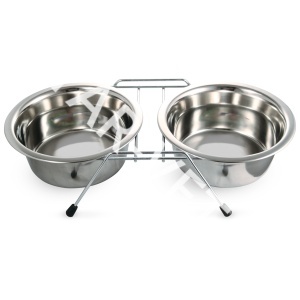 Подставка низ. с мет. мисками №2 0,5 л 9002 Подставка низ. с мет. мисками №2 0,5 л 9002