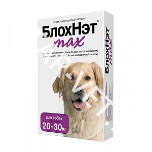 Капли от блох БлохНэт MAX д/с 20-30 кг, 3 мл Капли от блох БлохНэт MAX д/с 20-30 кг, 3 мл