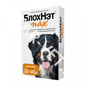 Капли от блох БлохНэт MAX д/с 30-40 кг, 4 мл монодоза Капли от блох БлохНэт MAX д/с 30-40 кг, 4 мл монодоза