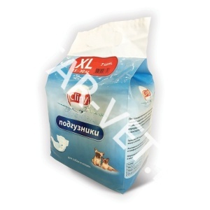 Подгузники для собак/кошек XL (7шт) 15-30кг Cliny Подгузники для собак/кошек XL (7шт) 15-30кг Cliny