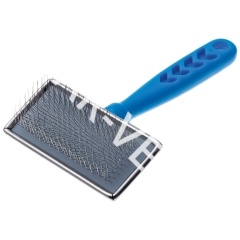 Пуходерка DeLIGHT металл. c пластиковой синей ручкой средняя Пуходерка DeLIGHT металл. c пластиковой синей ручкой средняя