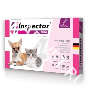 Капли от блох Инспектор Тотал mini д/кошек и собак 0,5-2кг, 3 шт Капли от блох Инспектор Тотал mini д/кошек и собак 0,5-2кг, 3 шт