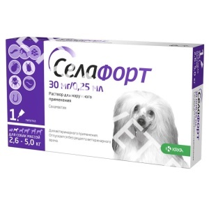 Селафорт 30мг 0,25мл д/собак 2,6-5кг 1 пипетка Селафорт 30мг 0,25мл д/собак 2,6-5кг 1 пипетка