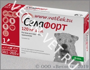 Селафорт 120мг 1мл д/собак 10,1-20кг 1 пипетка Селафорт 120мг 1мл д/собак 10,1-20кг 1 пипетка