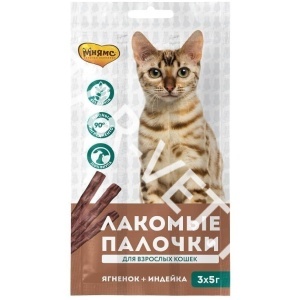 Мнямс д/ стерил кошек "Палочки из индейки и цыпленка 13,5 см." 10х5 гр. Мнямс д/ стерил кошек "Палочки из индейки и цыпленка 13,5 см." 10х5 гр.