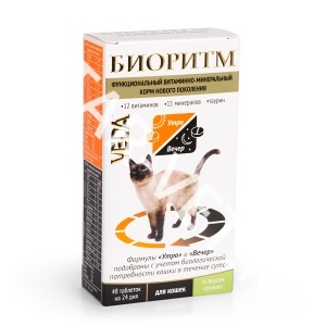 Биоритм для кошек со вкусом кролика, 48табл Биоритм для кошек со вкусом кролика, 48табл