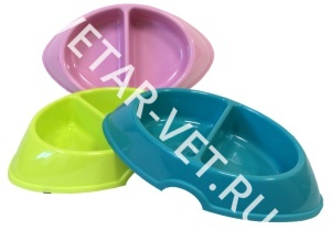 Миска овальная двойная д/к 2*0.2 л Зооэкспрсс Миска овальная двойная д/к 2*0.2 л Зооэкспрсс