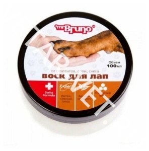 Мр.Бруно,воск для лап д/собак 100 мл Мр.Бруно,воск для лап д/собак 100 мл