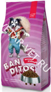 Бандитос сух.корм с ягненком д/взрослых соб. всех пород,12 кг (2959) Бандитос сух.корм с ягненком д/взрослых соб. всех пород,12 кг (2959)