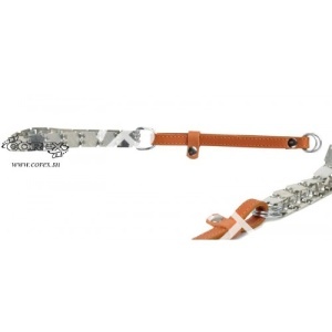 Ошейник мет. строгий Корэкс пластинчатый, 17 звеньев с кож удавкой Ошейник мет. строгий Корэкс пластинчатый, 17 звеньев с кож удавкой