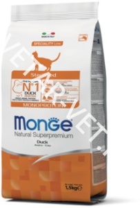 Монж сух.корм Cat Monoprotein д/стерилизованных кошек с уткой 1,5 кг Монж сух.корм Cat Monoprotein д/стерилизованных кошек с уткой 1,5 кг