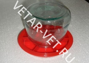 Кормушка д/домашней птицы под стеклянную банку Кормушка д/домашней птицы под стеклянную банку