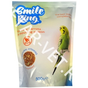 Смайл Кинг корм д/волнистых попугаев в период линьки 500 г Смайл Кинг корм д/волнистых попугаев в период линьки 500 г