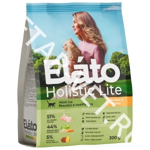Элато холистик Лайт сух.корм.д/кошек для шерсти Курица/индейка 300 г Элато холистик Лайт сух.корм.д/кошек для шерсти Курица/индейка 300 г
