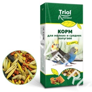 Триол Standard д/попуг мёд. мелк.и средн., 500 г (коробка) Триол Standard д/попуг мёд. мелк.и средн., 500 г (коробка)
