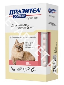 Празител Особый суспензия д/кошек старше 6 лет, 10 мл Празител Особый суспензия д/кошек старше 6 лет, 10 мл