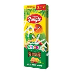 Хэппи Джангл Палочки д/птиц медовый микс 3 шт 90 гр Хэппи Джангл Палочки д/птиц медовый микс 3 шт 90 гр